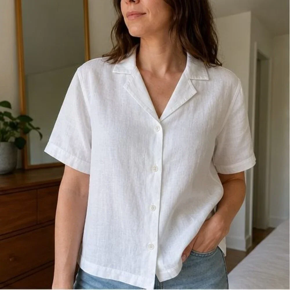 Navy Puff Sleeve Top